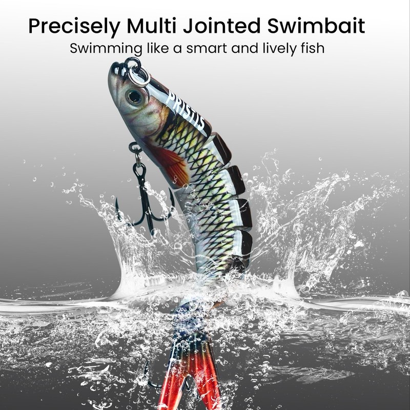 Pristis 5 pcs Multi Jointed Swimbaits, Artificial Fishing Lures for