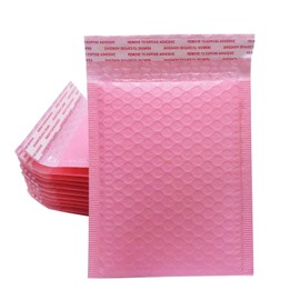 25 Pack Small Poly Bubble Lined Mailers Padded 5x7 Inches Pink Shipping Envelopes Self Seal Mailer Waterproof, Shockproof and Dustproof(Pink 5x7 Inches-25pcs)
