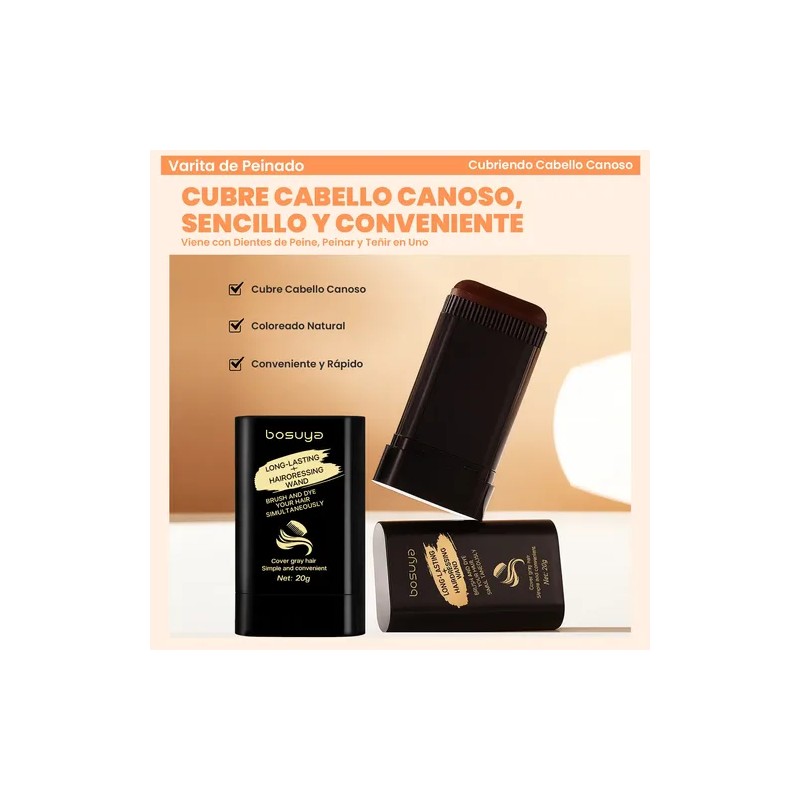 Tinte En Barra Para Cabello Cubre Canas Con Peine 20g