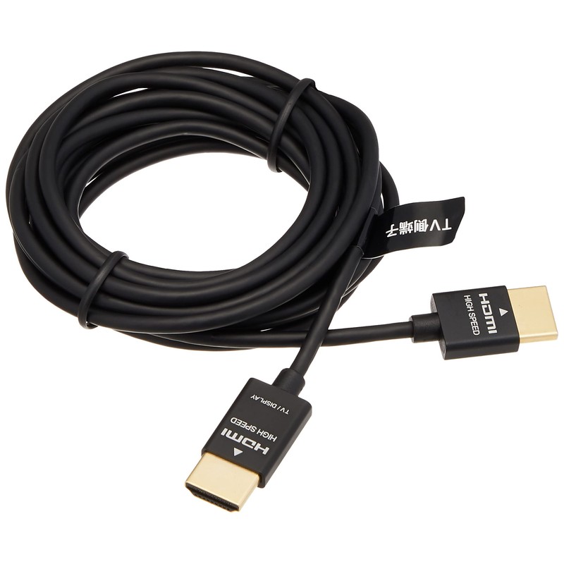 BUFFALO BSHD3S30BK HDMI Cable, Slim Type, 9.9 ft (3.0 m)
