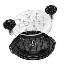 Meat Breaker Upper & Chicken Shredder Tool – Manual Meat Separator with Twist-Lid Action, Visible Top, Non-Slip Base – Shredded Chicken Tool, Meat Chopper, Mix and Chop Kitchen Utensil (Black)