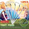 12PCS Tent Pegs Steel Ground Camping Stakes Outdoor Nail 6mm
