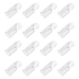 uxcell Blind Wand Hook,12Pcs 1" x 0.3" - Plastic Hexagonal Vertical Blinds Replacement Parts, Tilt Wand Rotating Tip Hook Repair for Broken Blind Parts (Transparent)