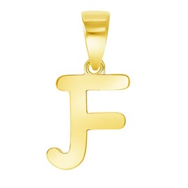 Jewelry America Solid 14k Yellow Gold Mini Uppercase Initial Script Letter Charm Pendant, Yellow Gold