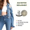 GrueGard Jeans Button without Sewing, 12 Pieces 17 mm Adjustable