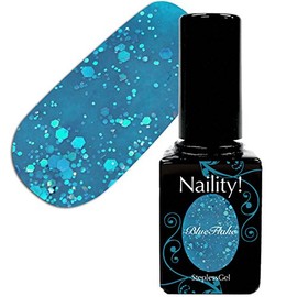 Narity! Gel Nail Stepless Gel 128 Blue Flake, 0.2 oz (7 g)