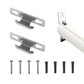 Amazing Drapery Hardware Single Curtain Rod Mounting Brackets for Lockseam Rods - 1 Pair with 4 Screws and Plugs