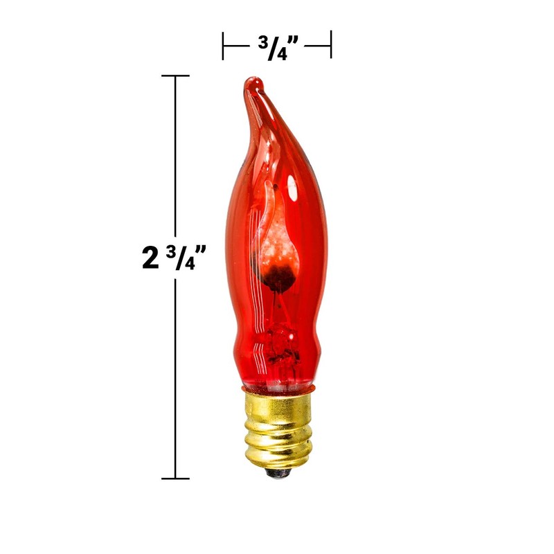 Orange Amber C7 (CA10) Flicker Flame String Light Bulbs (2-Pack)