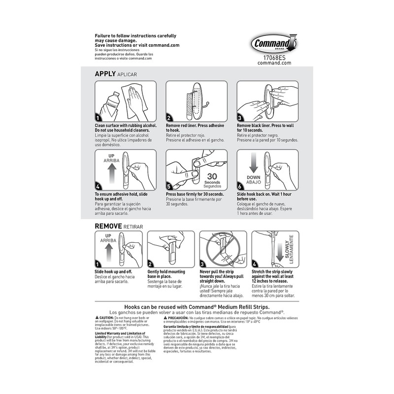Command® Medium Wire Hooks, 13 Hooks, 16 White Adhesive Strips,