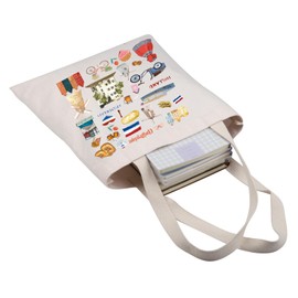 G2TUP Netherlands Travel Amsterdam Grocery Bag Holland Dutch World Travel Themed Gift Dutch Windmill Tulips Shopping Bag (Holland Tote bag)