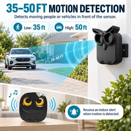 Wireless Driveway Alarm for Home Security – Waterproof Motion Sensor Alert for Garage Yard Gate