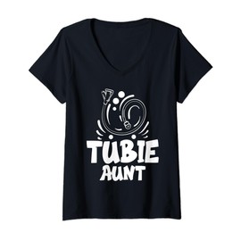 Womens Feeding Tube Awareness G Tube Accessories Tubie Aunt V-Neck T-Shirt