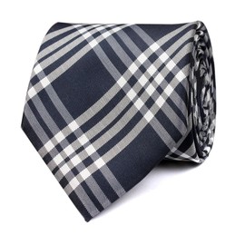 OTAA Midnight Blue with White Stripes Necktie Casual Ties for Men - Perfect Neck Tie for Groomsmen Wedding Ties or Formal Occasions - Ideal Gifts for Him