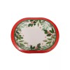 Creative Creations Holly Jolly Christmas 8 Ct Oval Banquet Platters Plates 10 x 12 Snow Berries