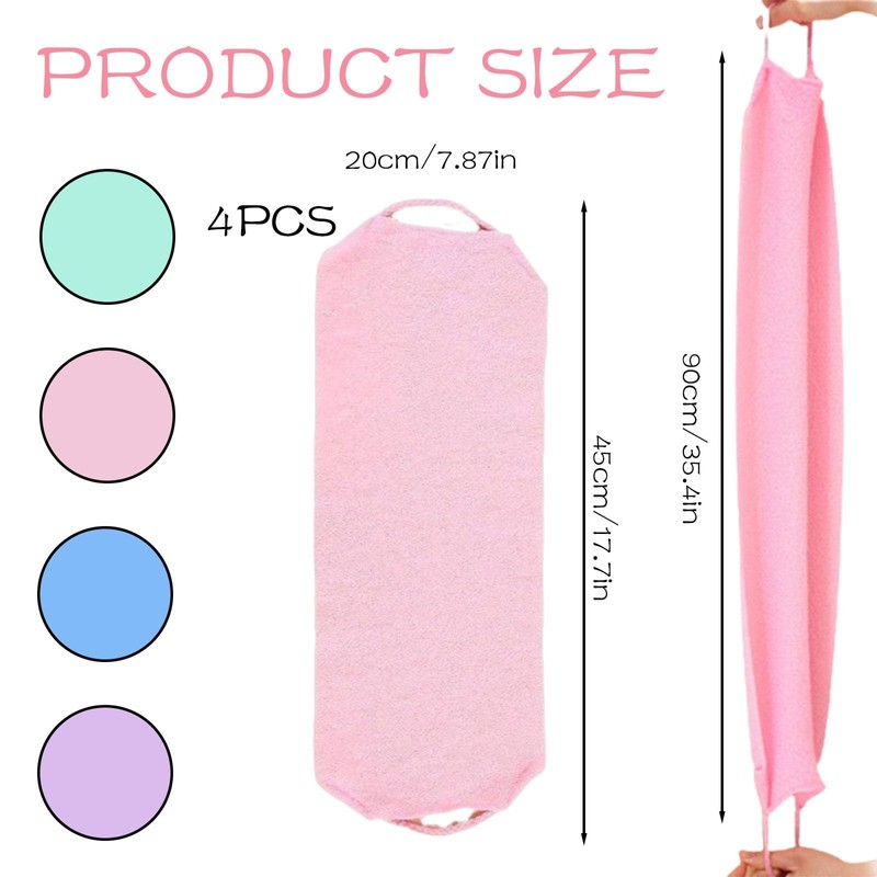 4 Pcs Back Scrubbers for Use in Shower, Shower Loofah,