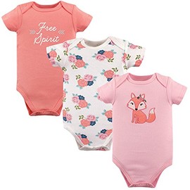Hudson Baby Unisex Baby Cotton Bodysuits, Free Spirit 3 Pack, 6-9 Months