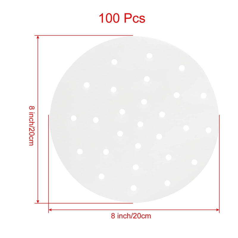 Cionyce 100 Pcs Dumpling Paper Bamboo Steamer Paper 8 Inch