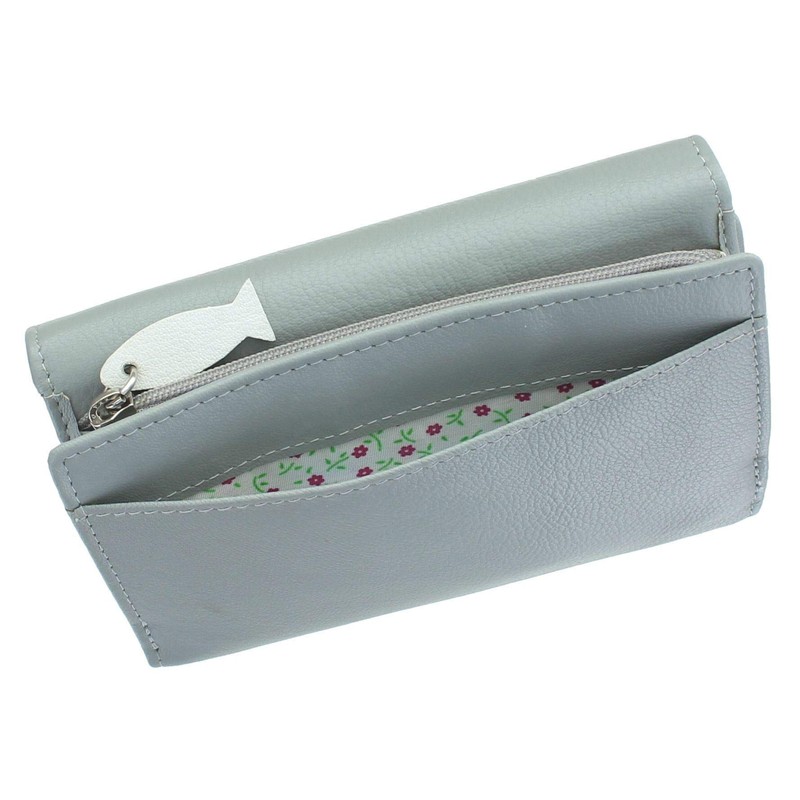 Mala Leather Midnight Collection Leather Purse RFID Blocking 3495_35 Grey