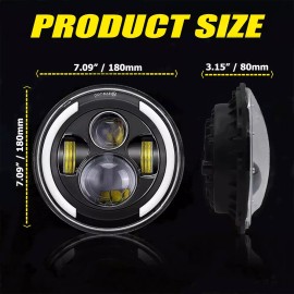 Unbranded Brightest Pair 7" Inch Round LED Headlights For International Scout II 1973-1980