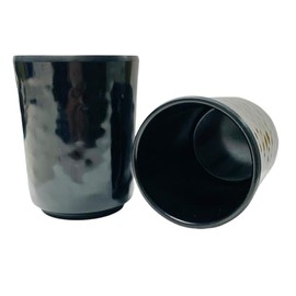 2pc 10 oz 300 ml Black Tea Cup Japanese Tea Cups - Dishwasher-Safe, BPA-Free, Melamine Plastic Tea Cups, for Matcha Or Green Tea (Black)