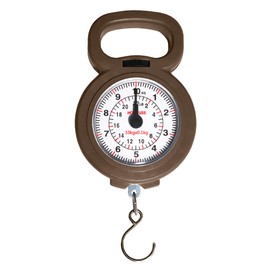10KG Analog Scale for Luggage and Fishing, Easy to Use, Portable and Compact with Heavy Duty Hook for Suitcase, Fisherman and Home Use (Brown)