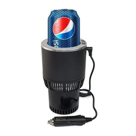 Premium 2-in-1 Car Cup Heating Cooling Smart Car Cup Mug Warmer Cooler Holiday Seasonal Present,Perfect Car Holder Gift for Commuter/Traveler/Road Tripper/Recreation (Black and Sliver)