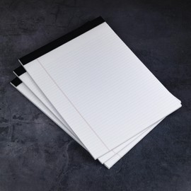 KitchenDine Office Legal Pads | Note Pads For Work | Memo Pads | 8.5 x 11 inches Lined Paper Pad | Narrow Rule 50 Sheets Pads | Set of 6 White Writing pads for Home, School, Teachers, Businesses