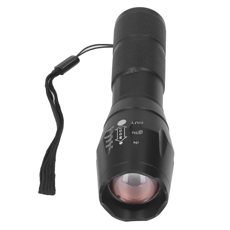 Small LED Flashlight Single Mode Retractable Focusing Waterproof Green Light