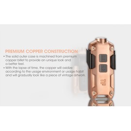 Nitecore Tip 2017 360 Lm Rechargeable Keychain Flashlight Copper