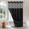 PILOTSHARK No Hook Waffle Weave Shower Curtain Set with Snap-in