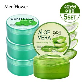Mediflower 메디플라워 알로에/센텔라 젠틀 수딩젤 300mlx5개 Mediflower Aloe/Centella Gentle Soothing Gel 300ml x 5
