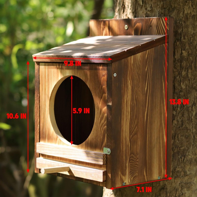 Ansonation Large Owl House,Screech Owl Nesting Boxes for Outside 14''x