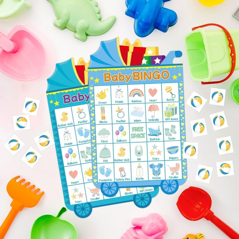 Fancy Land Baby Shower Bingo Game 24 Guests Boy Baby