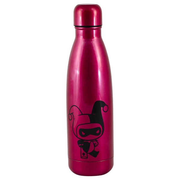 Underground Toys DC Harley Quinn Stainless Steel Vacuum Insulated Water Bottle, 500ml, Red