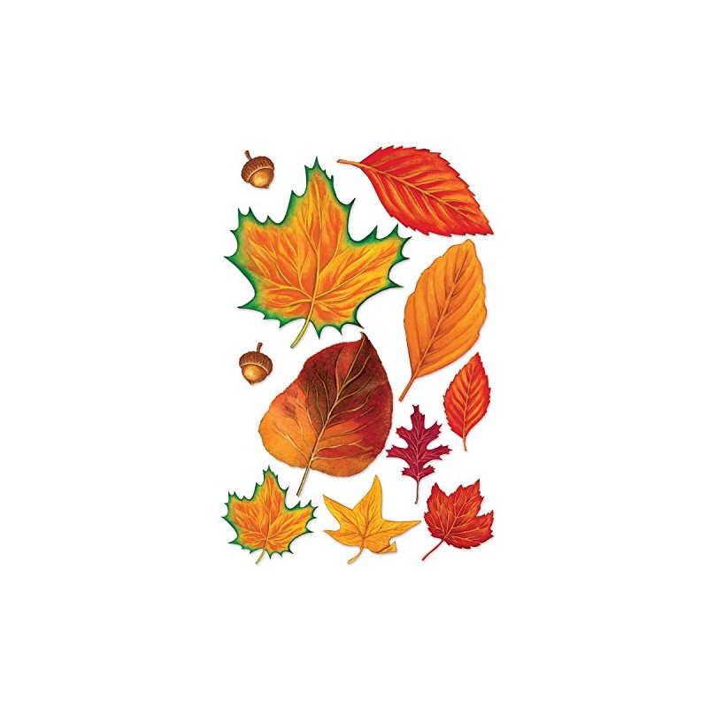 Beistle Fall Leaf Cutouts, 2.25"-12", 11 Cutouts In Package