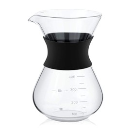 Joyzan Reusable Glass Carafe, Pot Pour Over Coffee Maker with Stainless Steel Mesh Filter Coffee Maker Dripper Brewer Manual Hand Drip Pour Over for Home Travel