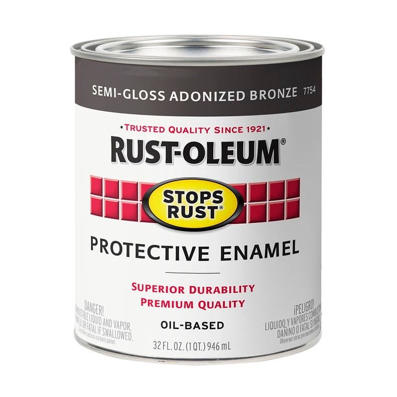Rust-Oleum 7754502-2PK Stops Rust Brush On Paint, Quart, Semi-Gloss Anodized