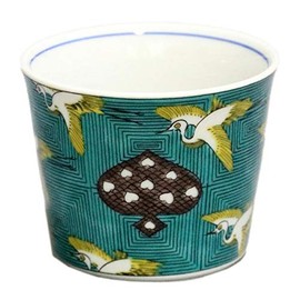 Kutani Ware MCF-02 Blue Subura Kiln Inokuchi Soba Inokuchi, Old Kutani Blue Tsuru Karuta