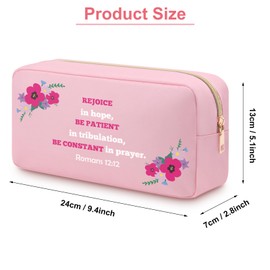Christian Gifts for Women Religious Bible Verse Oxford Cloth Makeup Bag Inspirational Scripture Gifts for Women Friends Coworker Sister Mom Nurse Faith Based Catholic Gifts Travel Cosmetic Pouch