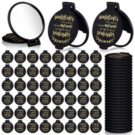 Espejo compacto de bolsillo patriótico a granel, espejo de mano para el día de la independencia, espejo de mano, mini plegable, espejo redondo, bolsillo de bolsillo, espejo de mano, espejo de viaje, para mujeres y niñas (negro, inspirador)