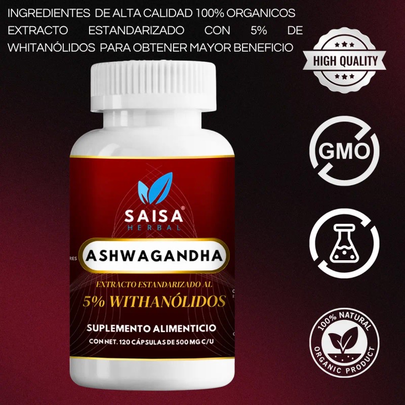 Ksm 240 Cápsulas Antiestrés Natural Reduce Cortisol Suplemento Saisa Herbal