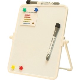 Double-Sided Magnetic Whiteboard - 21×28cm (8.3×11in) with Stand | Includes 2 Markers & 4 Magnets | Dry Erase Board for Office Home School (White)