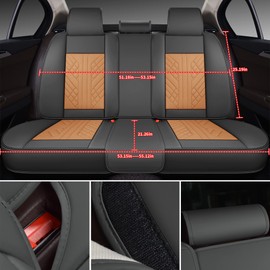 GXT Bench Seat Cover, Premium Faux Leather Bench Seat Covers for Trucks - Universal Fit for Most Sedans SUV Pick-up Truck, Durable for Long Lasting Protection(Earth Yellow and Grey)