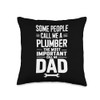 Funny Plumber Dad Plumbing Pipefitter Pipe Wrench for Men Throw