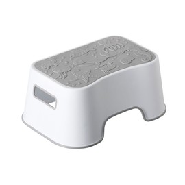 A+KCEYON Kids Step Stool, Sturdy and Lightweight Kids Step Stool for Bathroom Kitchen Sink and Toilet Potty Training, Cute Sea Animals Design Toddler Kids Foot Stool (Gray)