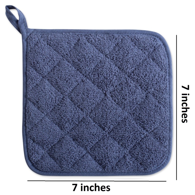 DII Basic Terry Collection Acolchado 100% algodón, agarradera, Azul francés,