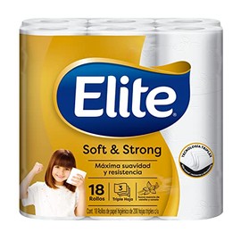 Elite Soft & Strong Papel Higiénico Triple Hoja 18 Rollos - Máxima Suavidad y Resistencia