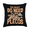 Plecostomus Pleco Fish Aquarium Food Tank Zebra Cave Throw Pillow,