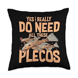 Plecostomus Pleco Fish Aquarium Food Tank Zebra Cave Throw Pillow, 18x18, Multicolor