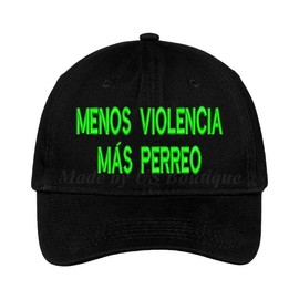 Menos Violencia Mas Perreo Hat Embroidered Baseball Dad Cap, El Conejo Malo, Reggaeton, Anuel, Babe, Girlfriend, Bebecita, Latina Blue